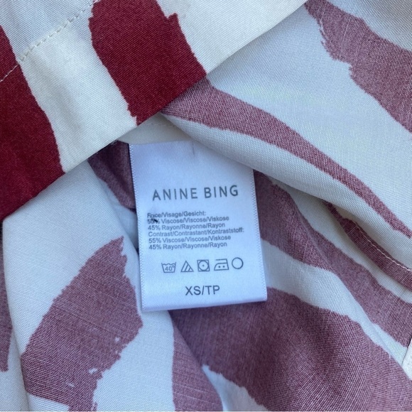 ANINE BING Benji Zebra Print Button Down Short Sleeve Top XS - Picture 11 of 11